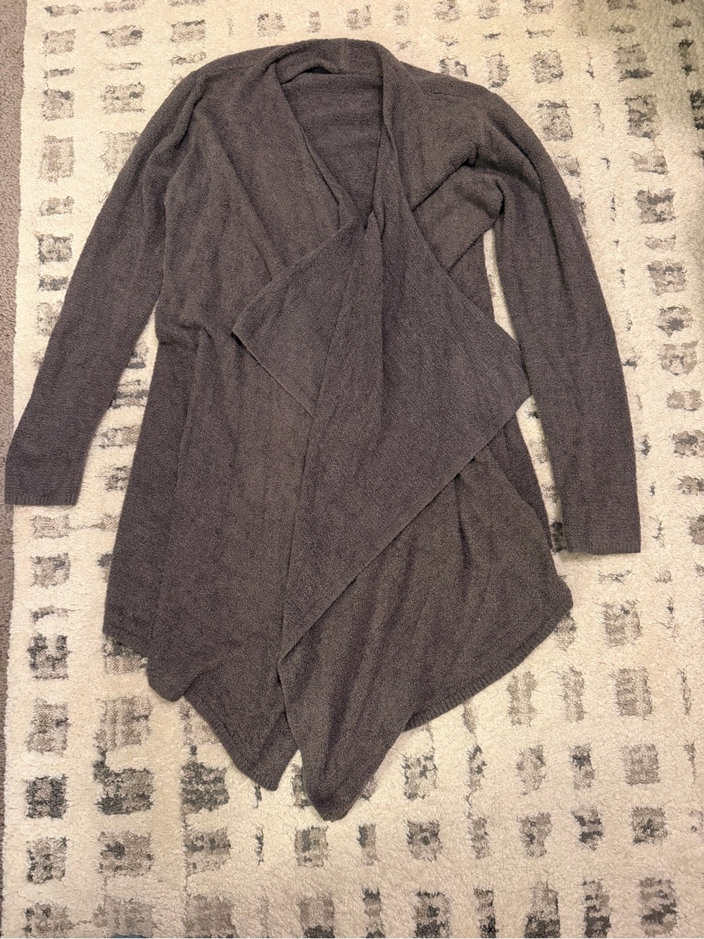 Barefoot Dreams Draped Open-Front Cardigan - Gray